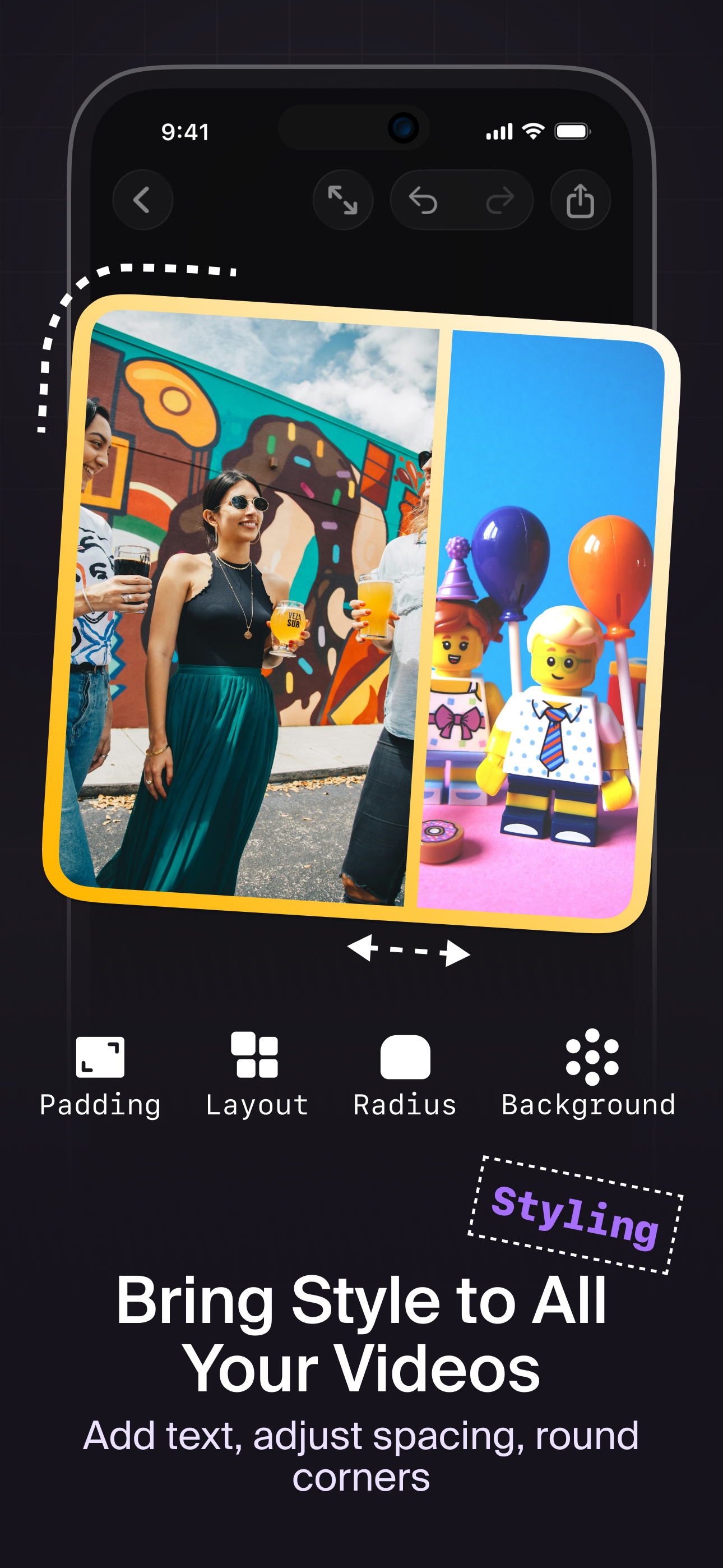 Style your videos — padding, corner radius and background color