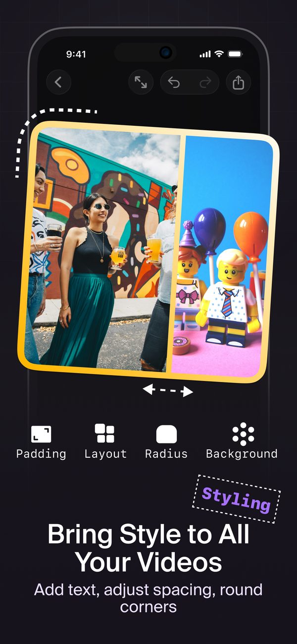 Style your videos — padding, corner radius and background color